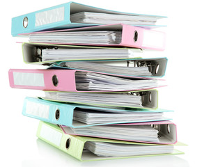 Colorful folders, isolated on white