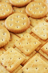 Delicious crackers close up