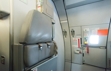 Interior of a commercial airplane