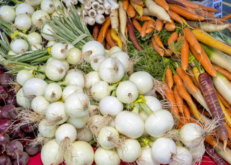 Assortment of veggies on a table at a market