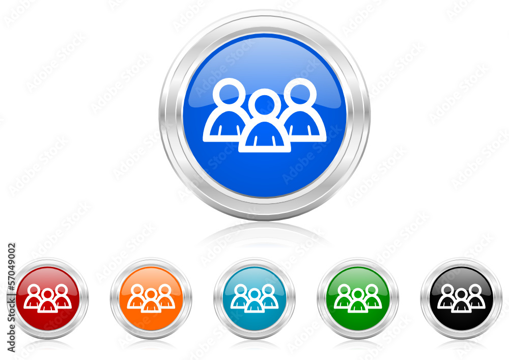 Poster forum icon vector set