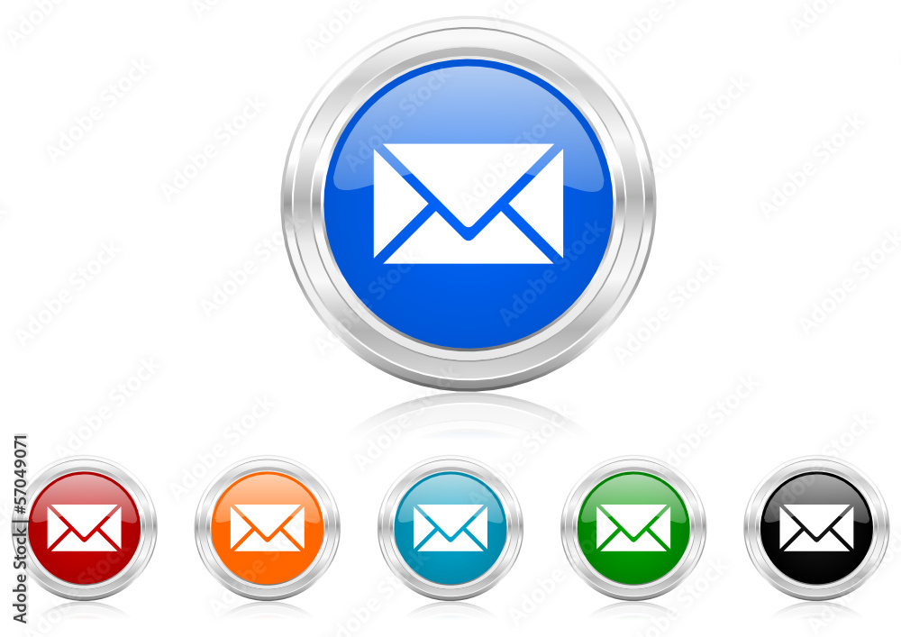 Poster mail icon vector set