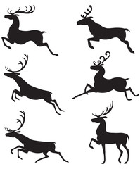 Set silhouette deer