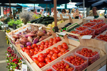 tomato stand at green market