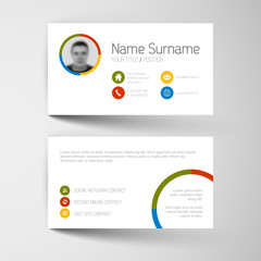 Modern business card template with flat user interface