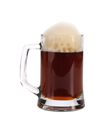 Cold dark beer in glass.