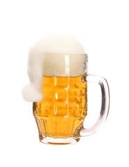 Christmas hat in beer mug.