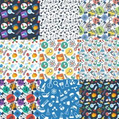pattern with symbols of science
