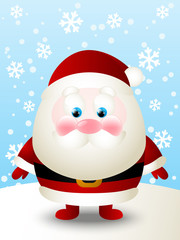 Cute Santa on winter background