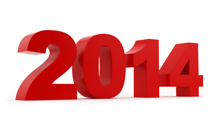 render of 2014, isolated on white
