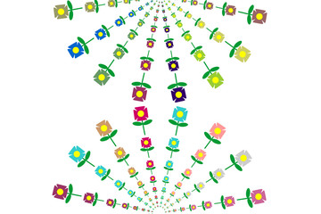 Many flowers in a flower pattern background