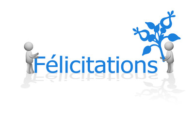 Naklejka premium 3D - Félicitations
