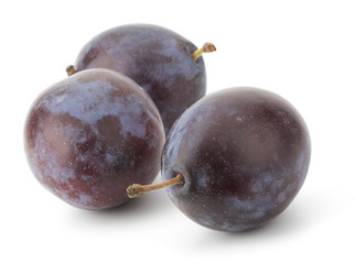 Plums isolated on white background