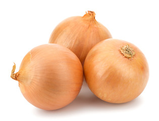 Fototapeta premium Fresh bulbs of onion on a white background