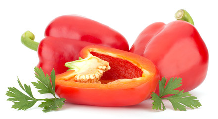 Red peppers isolated on white background