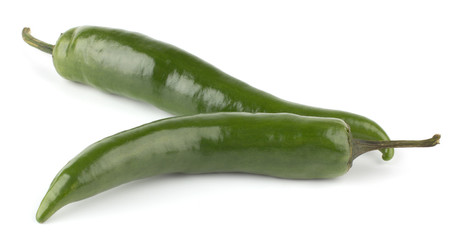 Hot chili peppers isolated on white background