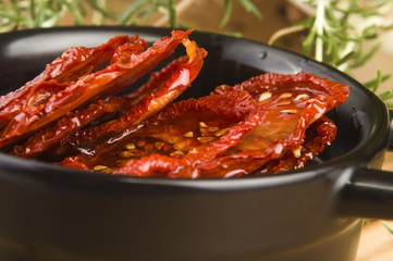 Sun dried tomatoes with olive oil