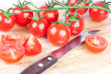 fresh tomatoes old knife