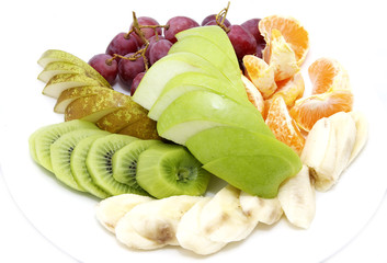 sliced juicy ripe fruit in a restaurant