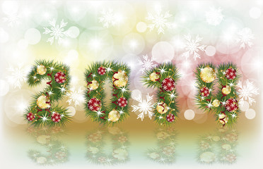 New 2014 Year greeting background, vector illustration