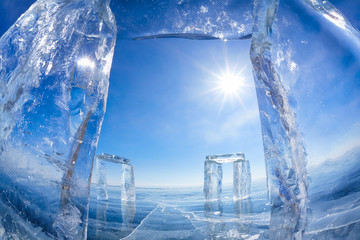 Obraz na płótnie Canvas Icehange - stonehenge wykonane z lodu