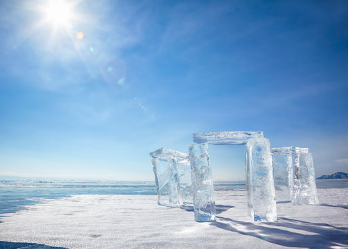 Icehange - stonehenge made from ice