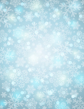 blue background with snowflakes, vector