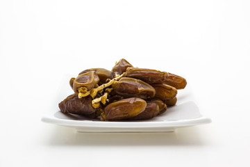 Date palm fruit in the plate