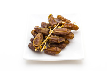 Date palm fruit in the plate