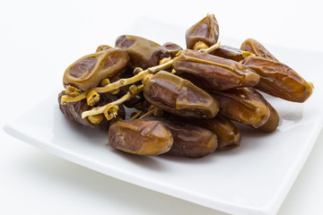 Date palm fruit in the plate