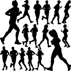 people running collection 1 - vector