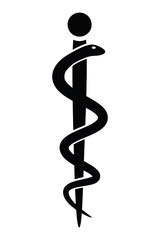 Medical symbol caduceus snake with stick - 57061653