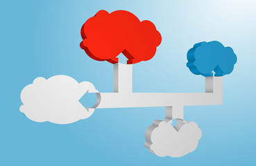 Vector 3D Clouds Abstract Infographic Element.