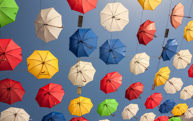 Fototapeta na wymiar Multicolored umbrellas.