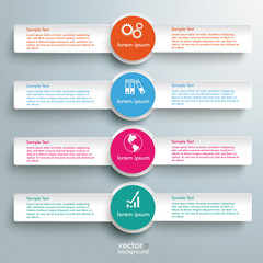 Three White Banners Infographic 4 Options
