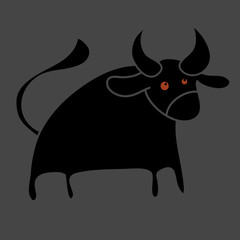 Bull cartoon icon.