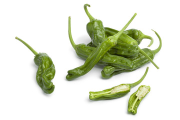 Fresh green shisito peppers