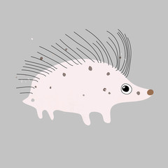 Little hedgehog. Vector art