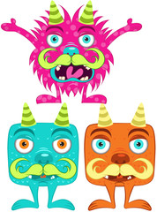 Little Monsters Illustration Vector