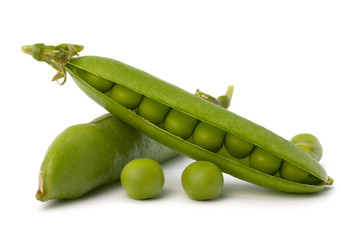 Fresh green pea pod