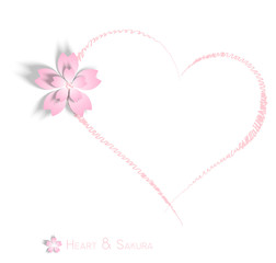 flower and heart on wedding or valentine‘ day
