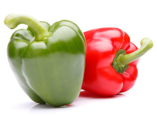 Sweet bell pepper isolated on white background cutout