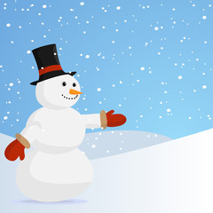 Snowman with hat and gloves