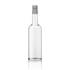 Glass vodka bottle with screw cap. - obrazy, fototapety, plakaty