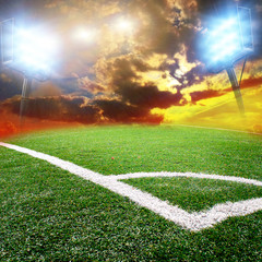 Obraz premium soccer stadium with bright lights