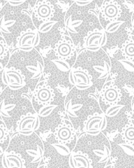 Seamless white floral lace pattern