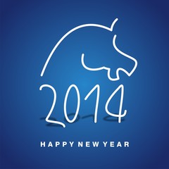2014 year of horse blue vector