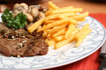 Steak und Pommes