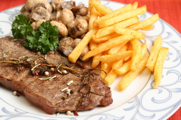 Steak und Pommes