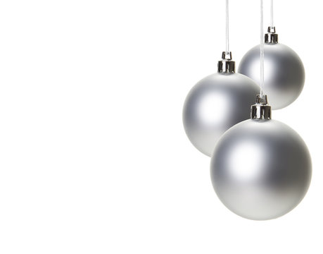 Weihnachtskugeln silber